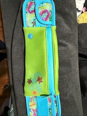 Kids Green & Turquoise Waist Pouch with Sea Creature Print
